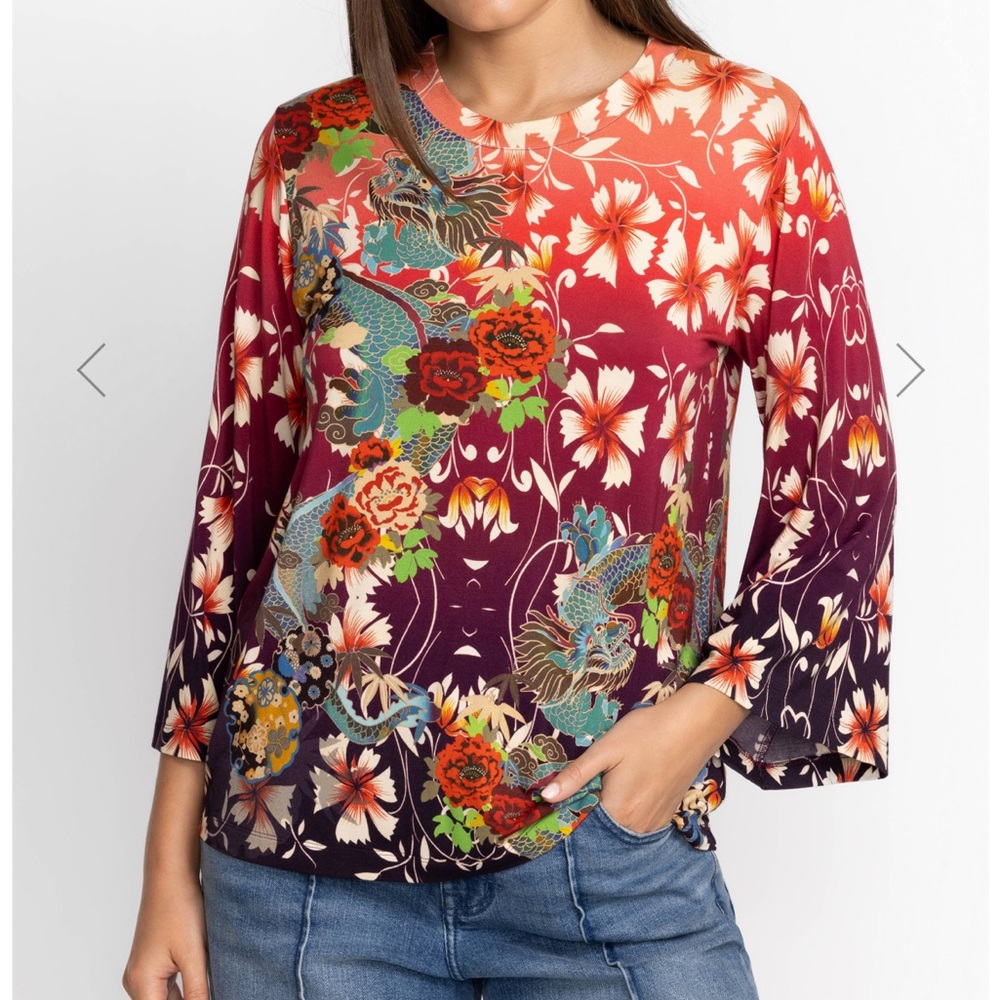 Johnny Was Multicolor Floral Top